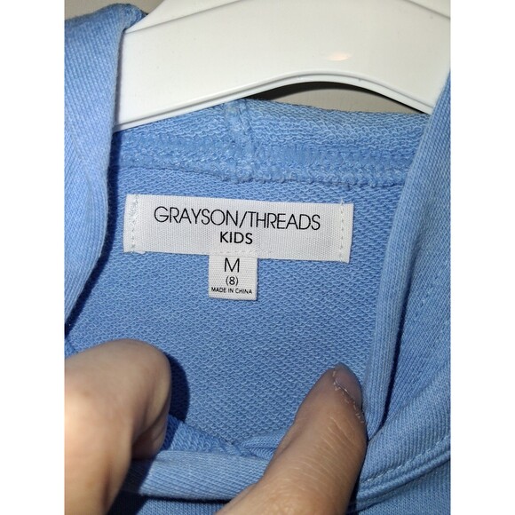 NEW! Girl's Grayson Threads Take It Easy Blue & Pink Hooded Sweatshirt, Size M - Picture 8 of 10